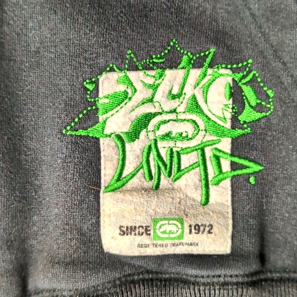 Y2K Ecko UnLimited Writing all Wrongs Men's Green/Black Hoodie Size L. - Picture 4 of 13